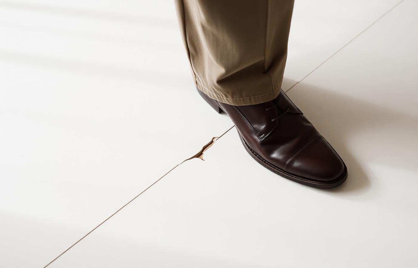 One clean break at the hem — the detail that reads as tailored